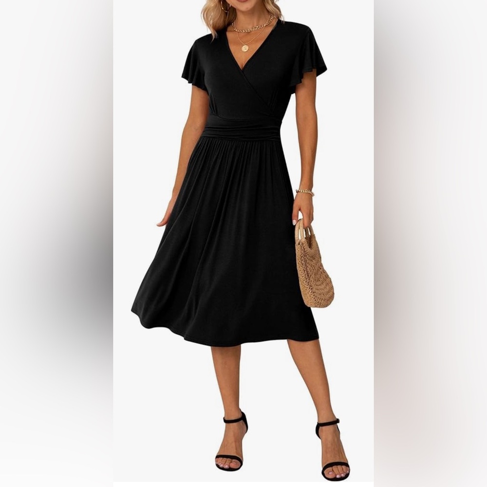 Elegant Black Wrap Dress